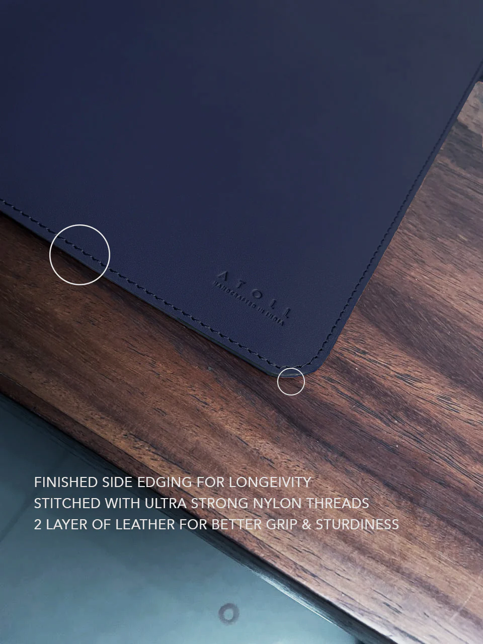 Leather Deskmat Navy - Image 3